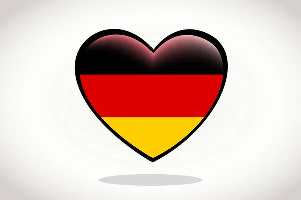 Allemagne Drapeau Forme Coeur Coeur Drapeau Allemagne Allemagne Dessin Modèle — Image vectorielle