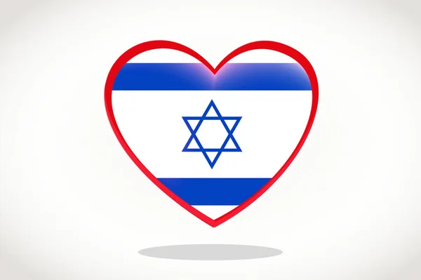 Israel Flag Heart Shape Heart Flag Israel Israel Flag Template — 스톡 벡터