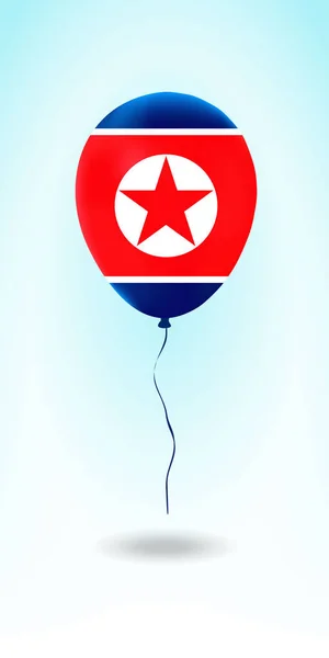 Ballon Nord Coréen Avec Drapeau Ballon Dans Les Couleurs Nationales — Image vectorielle