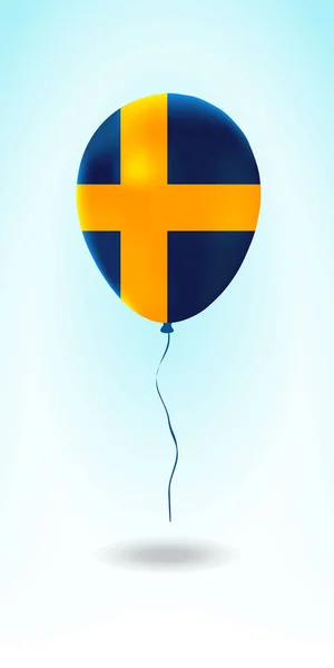 国旗が掲揚されたスウェーデンの気球 国旗ゴム風船 ベクターイラスト — ストックベクタ