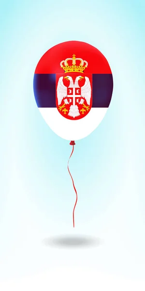 Serbien Ballong Med Flagga Ballong Landet Nationella Färger Landsflagga Gummiballong — Stock vektor