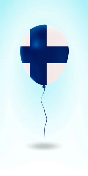 Finsko Balón Vlajkou Balón Zemi Národní Barvy Kaučukový Balón Venkovské — Stockový vektor
