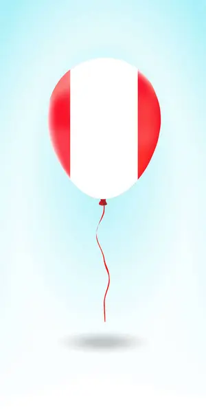Ballon Pérou Avec Drapeau Ballon Dans Les Couleurs Nationales Pays — Image vectorielle