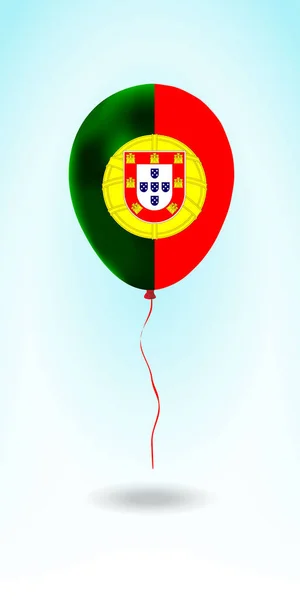 포르투갈의 국기에는 Flag Ballon 그려진 있습니다 나라가고 무풍선을 그린다 일러스트 — 스톡 벡터