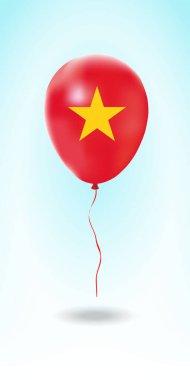 Bayraklı Vietnam balonu. Ulusal Renklerde Ballon. Country Flag Plastik Balonu. Vektör İllüstrasyonu.
