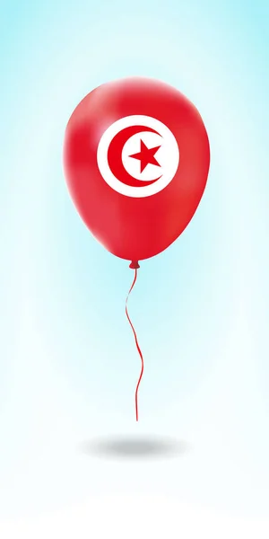 Tunisballon Mit Flag Ballon Den Landesfarben Länderflagge Gummiballon Vektorillustration — Stockvektor
