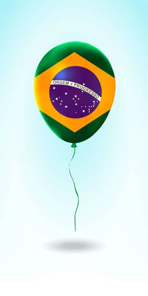 国旗が掲揚されたブラジルの気球 国旗ゴム風船 ベクターイラスト — ストックベクタ