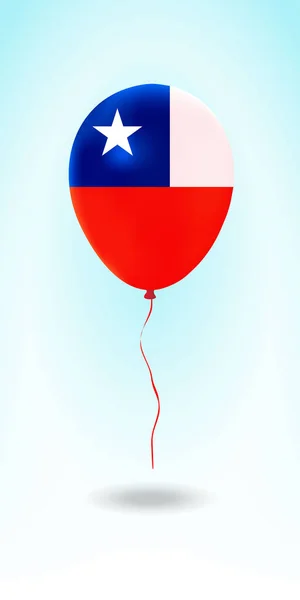 Globo Chile Con Bandera Balón País Colores Nacionales Globo Goma — Archivo Imágenes Vectoriales