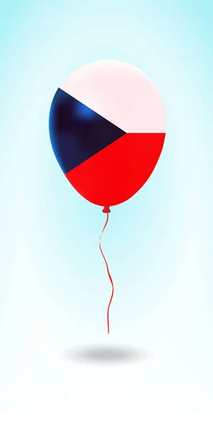 Tjeckien Ballong Med Flagga Ballong Landet National Colors Landsflagga Gummiballong — Stock vektor