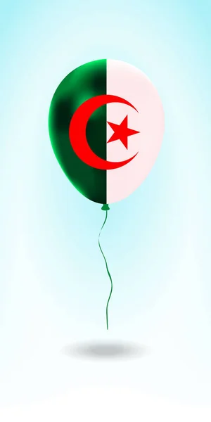 Algerien Ballon Mit Flag Ballon Den Landesfarben Länderflagge Gummiballon Vektorillustration — Stockvektor