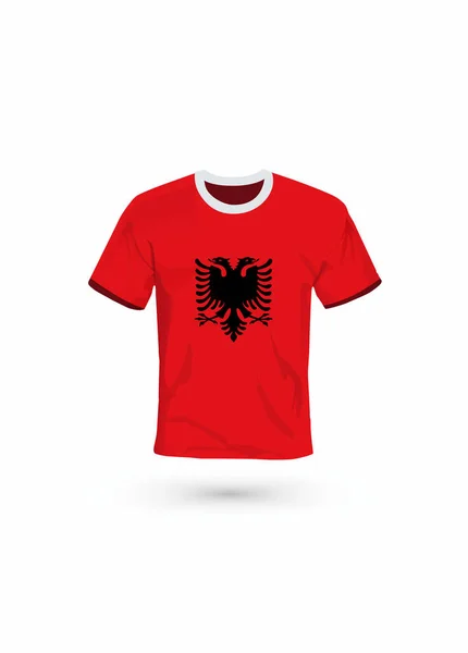 Αθλητική Μπλούζα Χρώματα Της Αλβανικής Σημαίας Εικονογράφηση Διάνυσμα Για Τον — Διανυσματικό Αρχείο