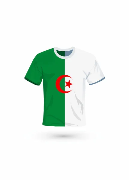 Camisa Deportiva Colores Bandera Argelia Ilustración Vectorial Para Deporte Campeonato — Archivo Imágenes Vectoriales