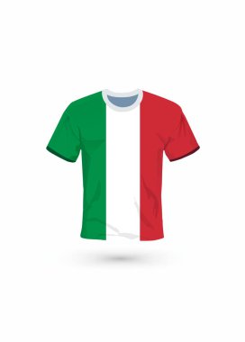 İtalyan bayrağı renginde spor gömlek. Spor, şampiyonluk ve milli takım için vektör illüstrasyonu, spor oyunu