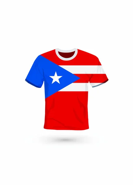 Camisa Esporte Cores Bandeira Porto Rico Ilustração Vetorial Para Esporte —  Vetores de Stock