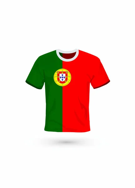 ポルトガル国旗の色でスポーツシャツ スポーツ 選手権や全国チームのためのベクトルイラスト スポーツゲーム — ストックベクタ