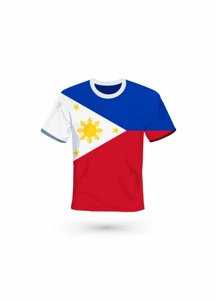 Chemise Sport Aux Couleurs Drapeau Des Philippines Illustration Vectorielle Pour — Image vectorielle