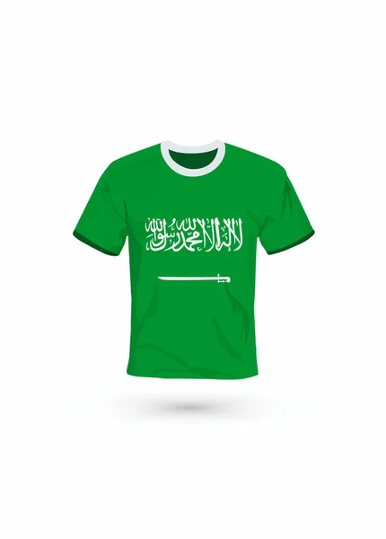 Camisa Desportiva Cores Bandeira Arábia Saudita Ilustração Vetorial Para Esporte — Vetor de Stock
