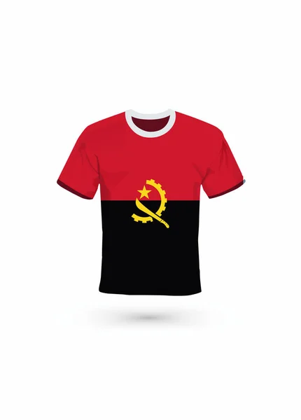 Sport Shirt Kleuren Van Angola Vlag Vector Illustratie Voor Sport — Stockvector