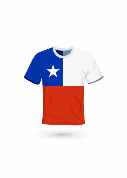 Camisa Deportiva Colores Bandera Chile Ilustración Vectorial Para Deporte Campeonato — Archivo Imágenes Vectoriales