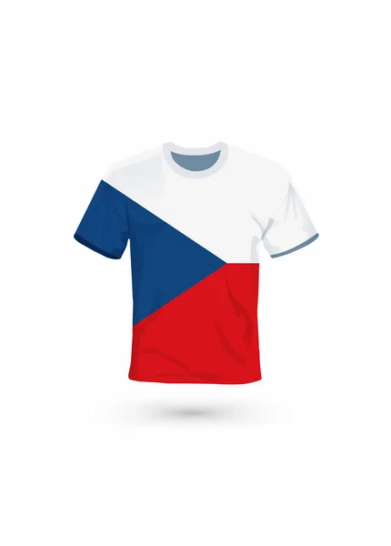 Chemise Sport Aux Couleurs Drapeau République Tchèque Illustration Vectorielle Pour — Image vectorielle