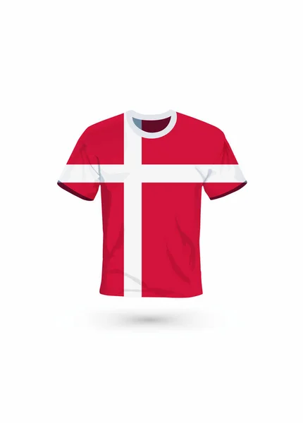 Camisa Deportiva Colores Bandera Dinamarca Ilustración Vectorial Para Deporte Campeonato — Archivo Imágenes Vectoriales