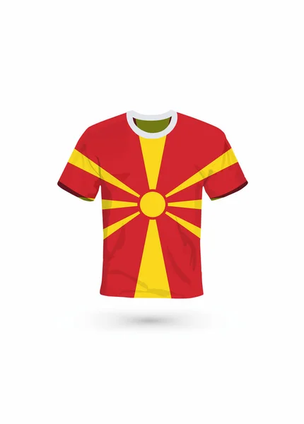 Chemise Sport Aux Couleurs Drapeau Macédoine Illustration Vectorielle Pour Sport — Image vectorielle