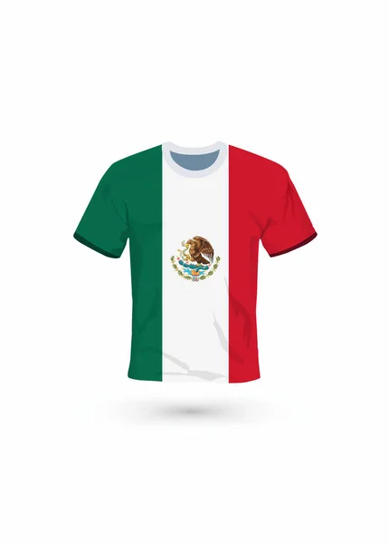 Sport Skjorta Färger Mexiko Flagga Vektor Illustration För Sport Mästerskap — Stock vektor