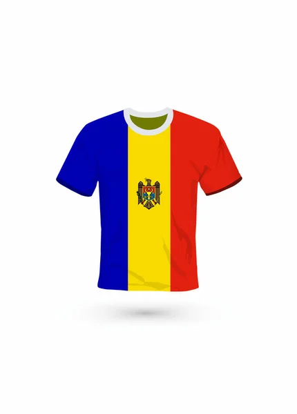 Baju Olahraga Dengan Warna Bendera Moldova Vektor Ilustrasi Untuk Olahraga - Stok Vektor