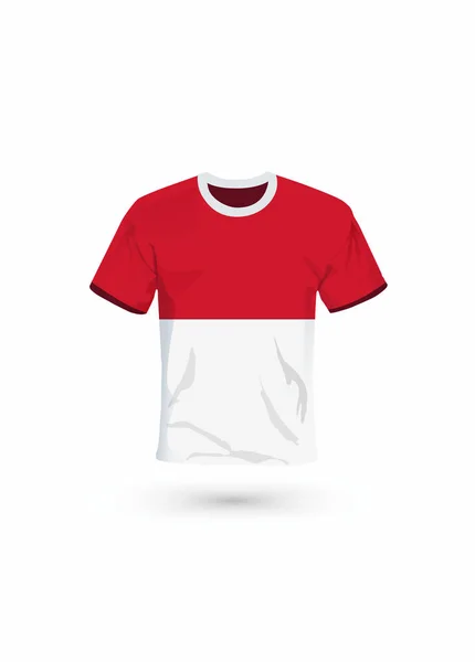 Camicia Sportiva Nei Colori Della Bandiera Dell Indonesia Illustrazione Vettoriale — Vettoriale Stock