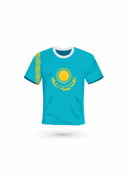 Camisa Deportiva Colores Bandera Kazajstán Ilustración Vectorial Para Deporte Campeonato — Vector de stock