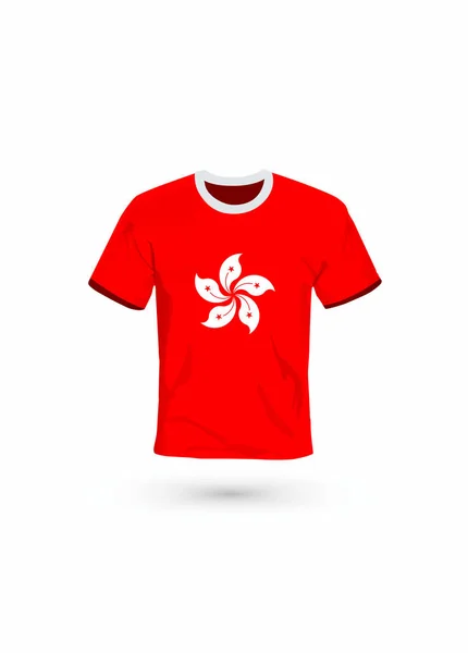 Camisa Deportiva Colores Bandera Hong Kong Ilustración Vectorial Para Deporte — Vector de stock