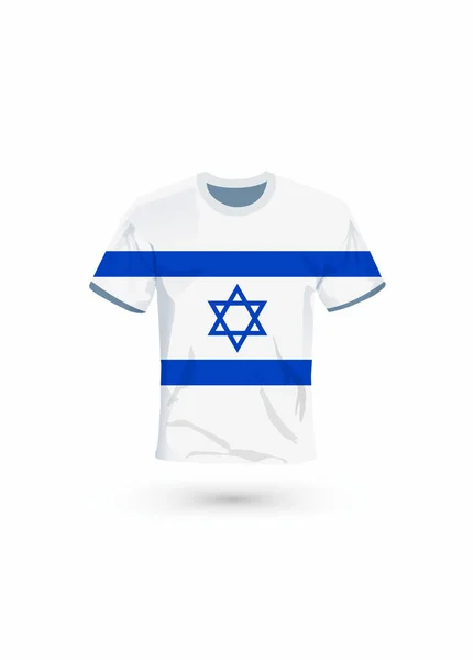 Camisa Desportiva Cores Bandeira Israel Ilustração Vetorial Para Esporte Campeonato —  Vetores de Stock