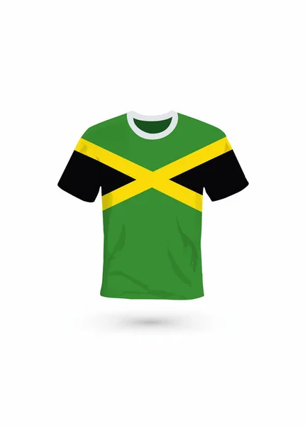 Koszula Sportowa Kolorach Flagi Jamajki Wektor Ilustracji Dla Sportu Mistrzostwa — Wektor stockowy