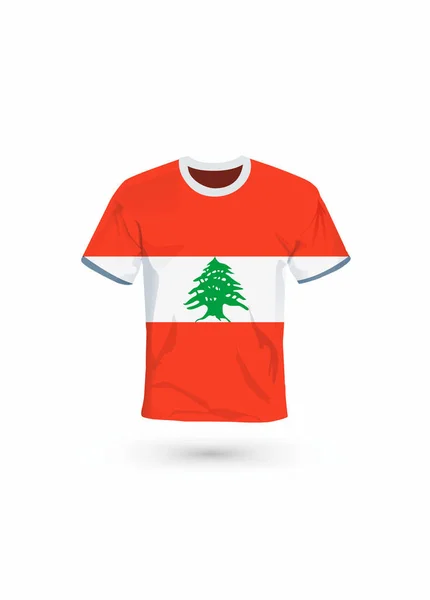 Chemise Sport Aux Couleurs Drapeau Libanais Illustration Vectorielle Pour Sport — Image vectorielle