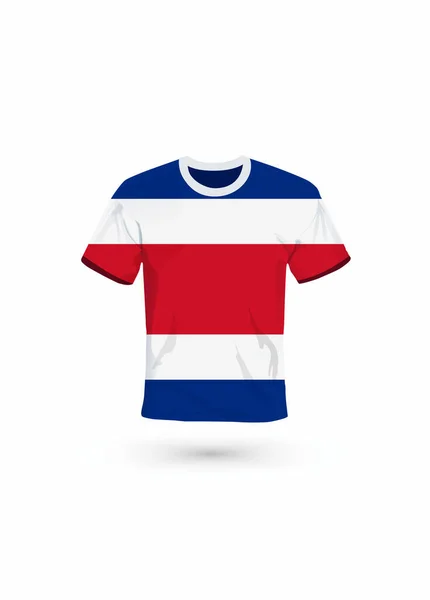 Sportovní Košile Barvách Kostarické Vlajky Vektorová Ilustrace Pro Sport Mistrovství — Stockový vektor