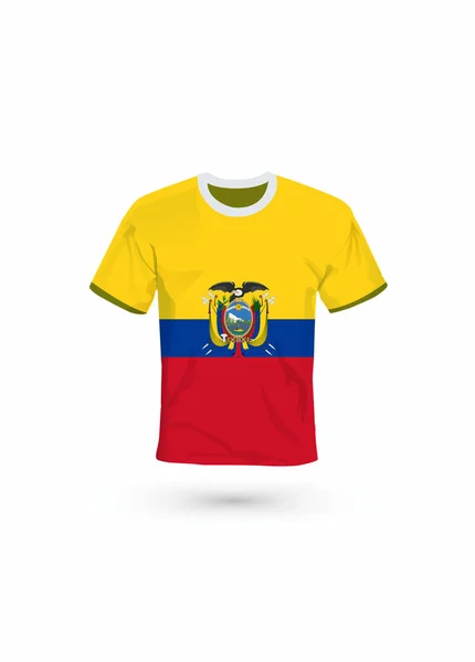Camisa Deportiva Colores Bandera Ecuador Ilustración Vectorial Para Deporte Campeonato — Vector de stock
