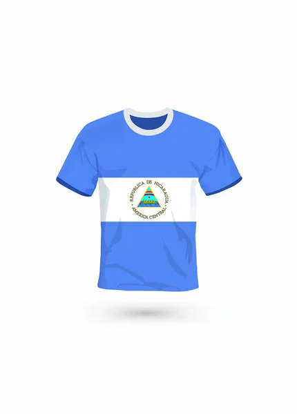 Chemise Sport Aux Couleurs Drapeau Nicaragua Illustration Vectorielle Pour Sport — Image vectorielle