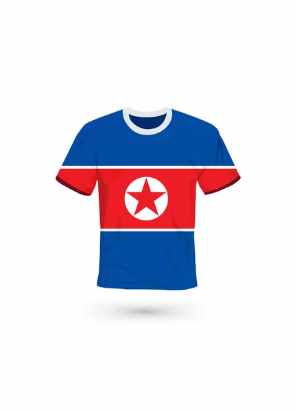 Camisa Desportiva Cores Bandeira Coreia Norte Ilustração Vetorial Para Esporte — Vetor de Stock