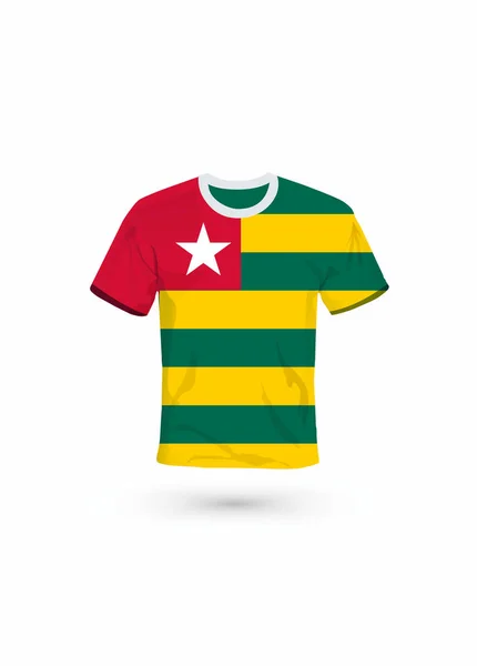 Sport Skjorta Färger Togo Flagga Vektor Illustration För Sport Mästerskap — Stock vektor