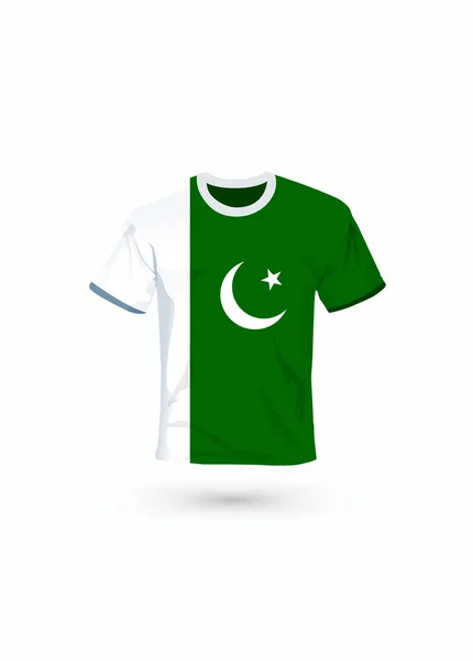 Спортивная Рубашка Цветах Флага Пакистана Векторная Иллюстрация Спорта Первенства Сборной — стоковый вектор