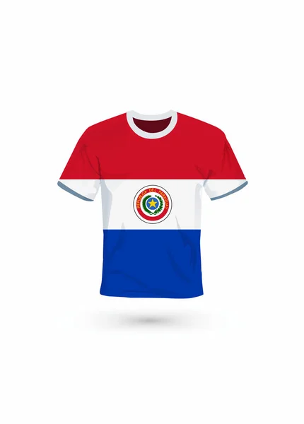 Sport Skjorta Färger Paraguay Flagga Vektor Illustration För Sport Mästerskap — Stock vektor