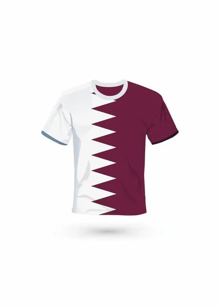 Camisa Desportiva Cores Bandeira Qatar Ilustração Vetorial Para Esporte Campeonato — Vetor de Stock