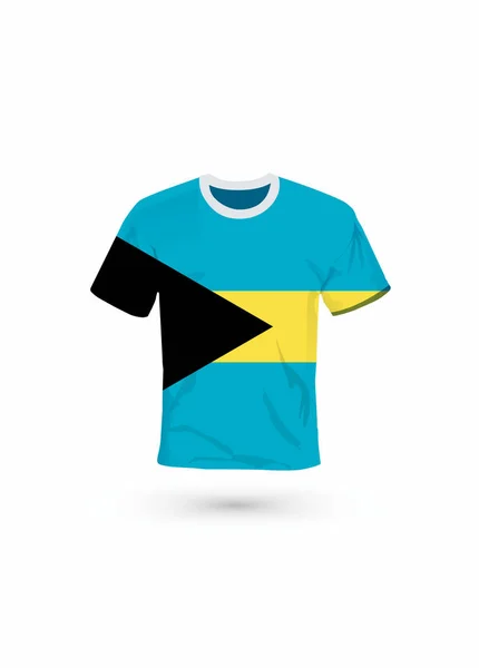Camicia Sportiva Nei Colori Della Bandiera Delle Bahamas Illustrazione Vettoriale — Vettoriale Stock