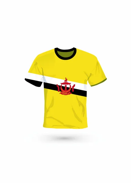 Camisa Deportiva Colores Bandera Brunei Ilustración Vectorial Para Deporte Campeonato — Vector de stock