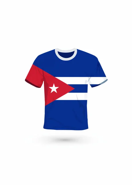 Chemise Sport Aux Couleurs Drapeau Cubain Illustration Vectorielle Pour Sport — Image vectorielle