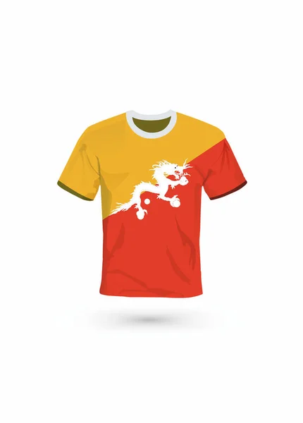 Chemise Sport Aux Couleurs Drapeau Bhoutan Illustration Vectorielle Pour Sport — Image vectorielle