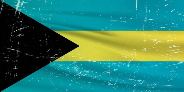 Bandeira Grunge Bahamas Bandeira Índia Com Textura Grunge Ondulante Fundo — Vetor de Stock