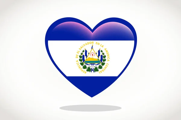 Salvador Flag Heart Shape Heart Flag Salvador Salvador Flag Template — Stock Vector