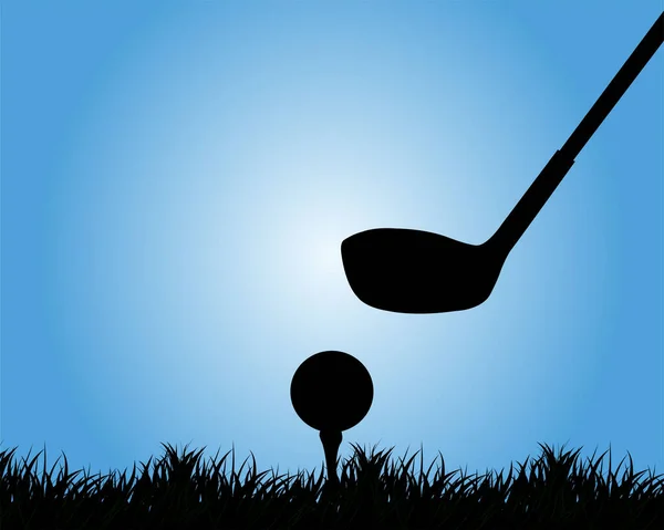 用敞亮的高尔夫球杆敲高尔夫球 — 图库矢量图片