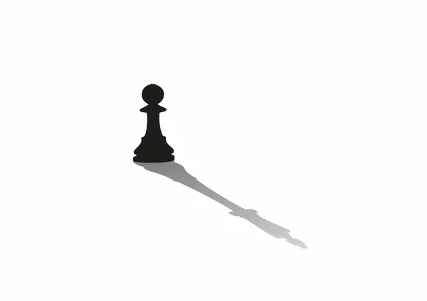 Een Schaakpion Die Een King Piece Shadow Werpt — Stockvector